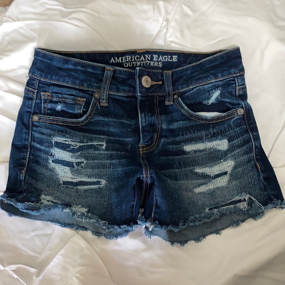 American Eagle Super Stretch Ripped Jean Shorts